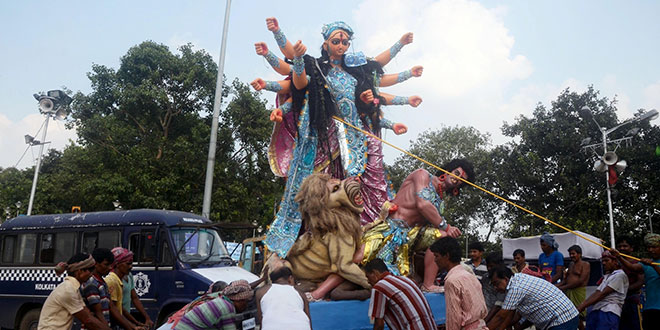 Durga idol immersions